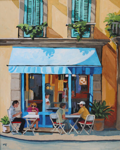 Blue Awning in the Sun