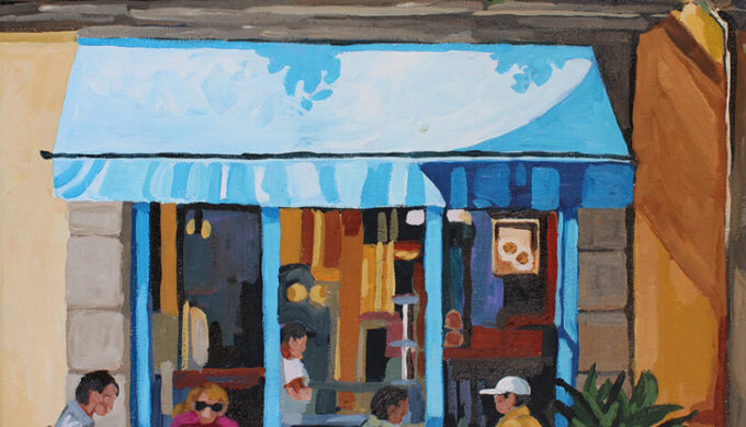 Blue Awning in the Sun